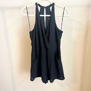 Express Black Romper V-Neck
